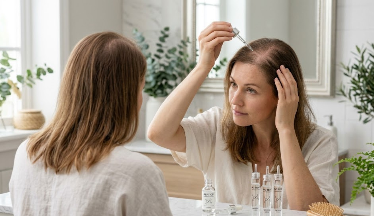 Peptídeos na queda de cabelo feminina (alopecia androgenética)